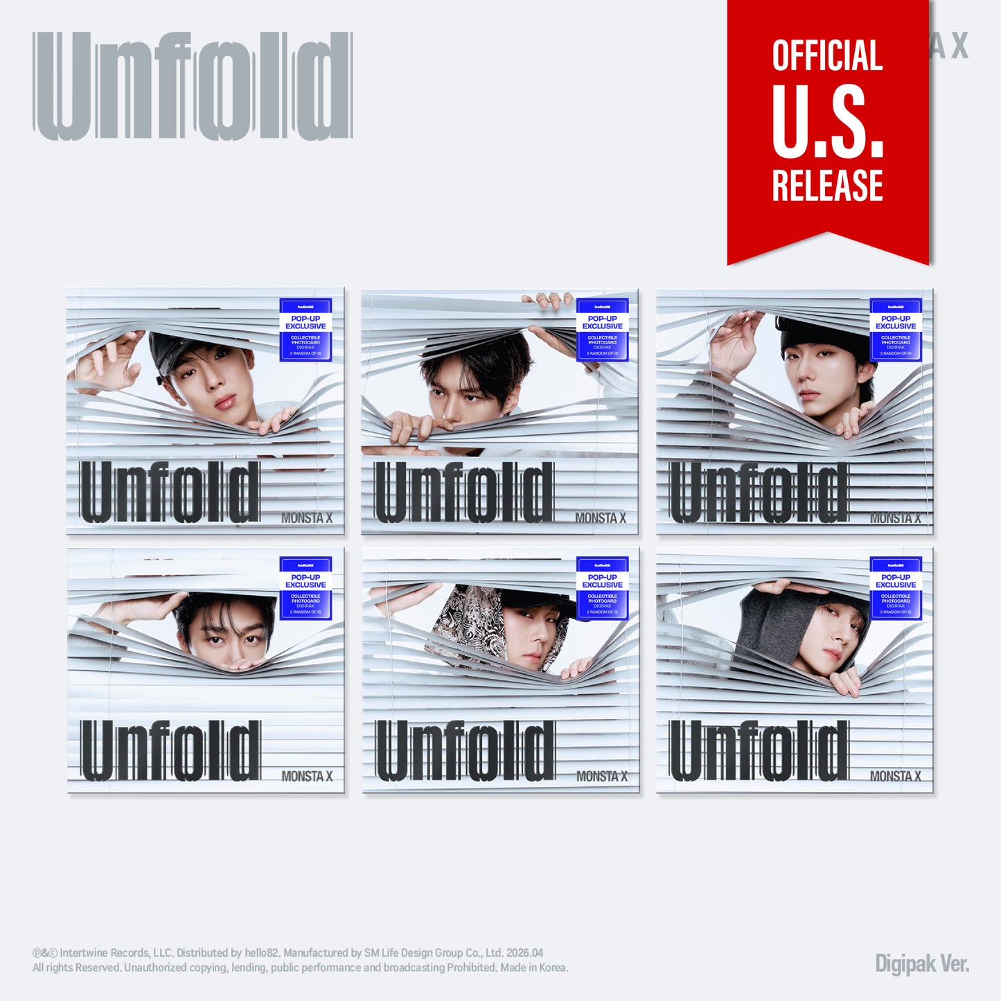 MONSTA X - 'Unfold' (Digipak ver.) (hello82 [POP-UP Exclusive])