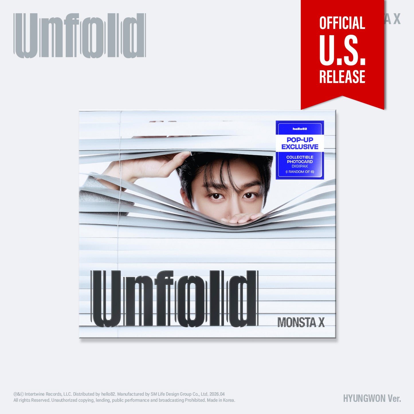 MONSTA X - 'Unfold' (Digipak ver.) (hello82 [POP-UP Exclusive])