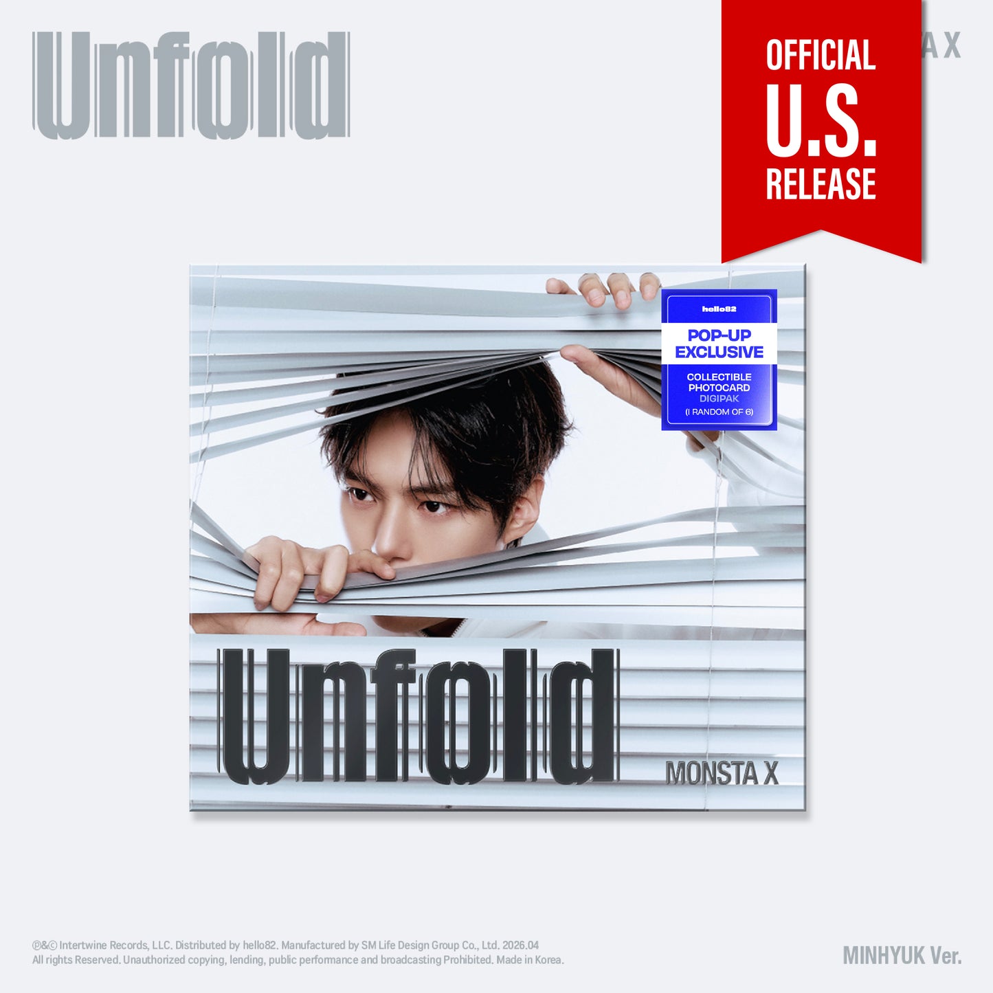 MONSTA X - 'Unfold' (Digipak ver.) (hello82 [POP-UP Exclusive])