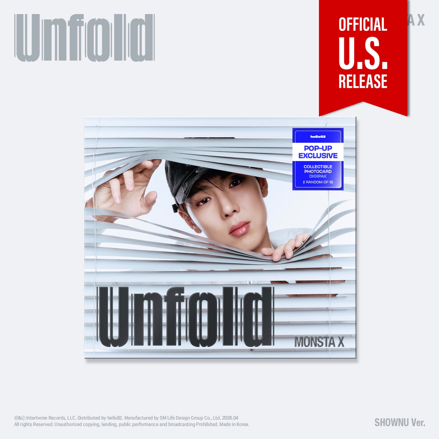 MONSTA X - 'Unfold' (Digipak ver.) (hello82 [POP-UP Exclusive])