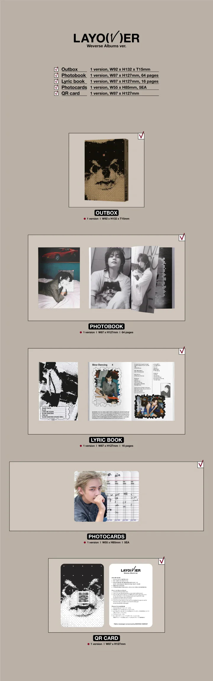 BTS - V - Mini-Album ‘Layover’ (Weverse Albums Version)