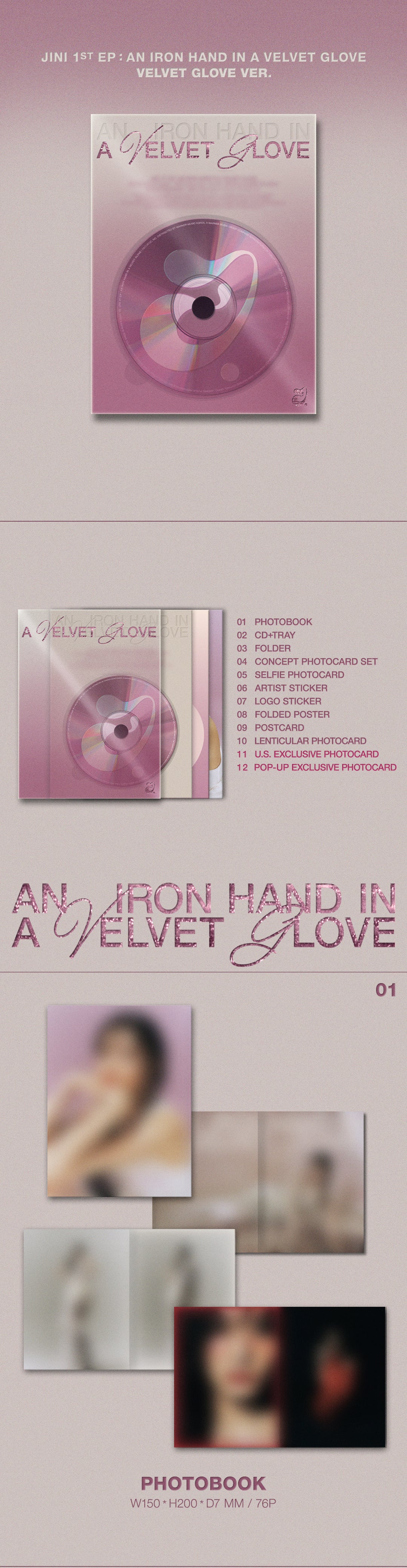 [FINAL SALE] JINI - 1st EP 'AN IRON HAND IN A VELVET GLOVE' (US Version) (Pop-up Exclusive)