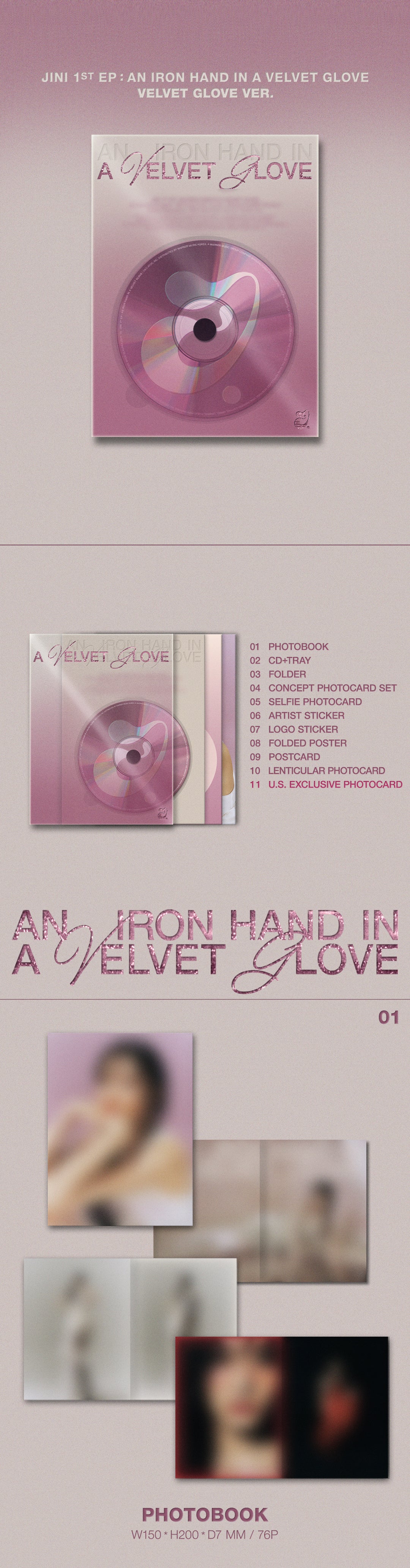 [FINAL SALE] JINI - 1st EP 'AN IRON HAND IN A VELVET GLOVE' [SIGNED ALBUM] (US Exclusive)