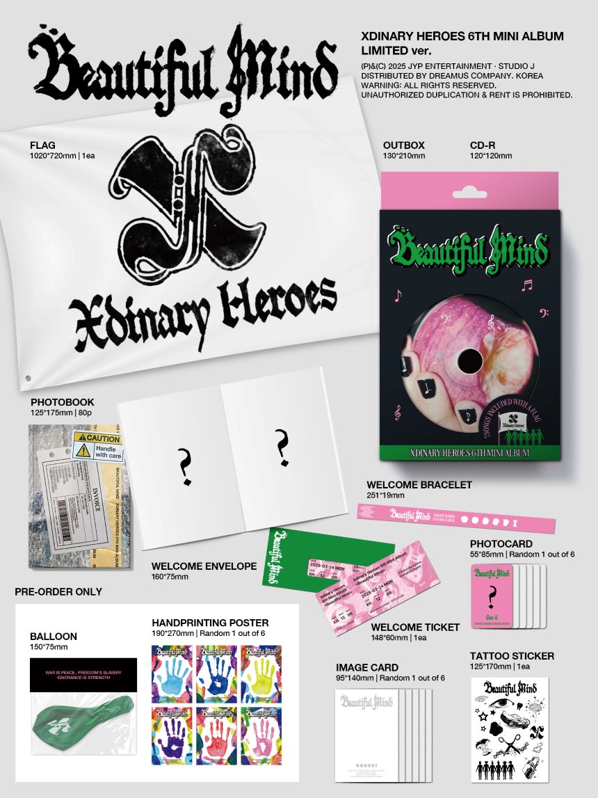Xdinary Heroes - The 6th Mini-Album 'Beautiful Mind' (Limited Version)