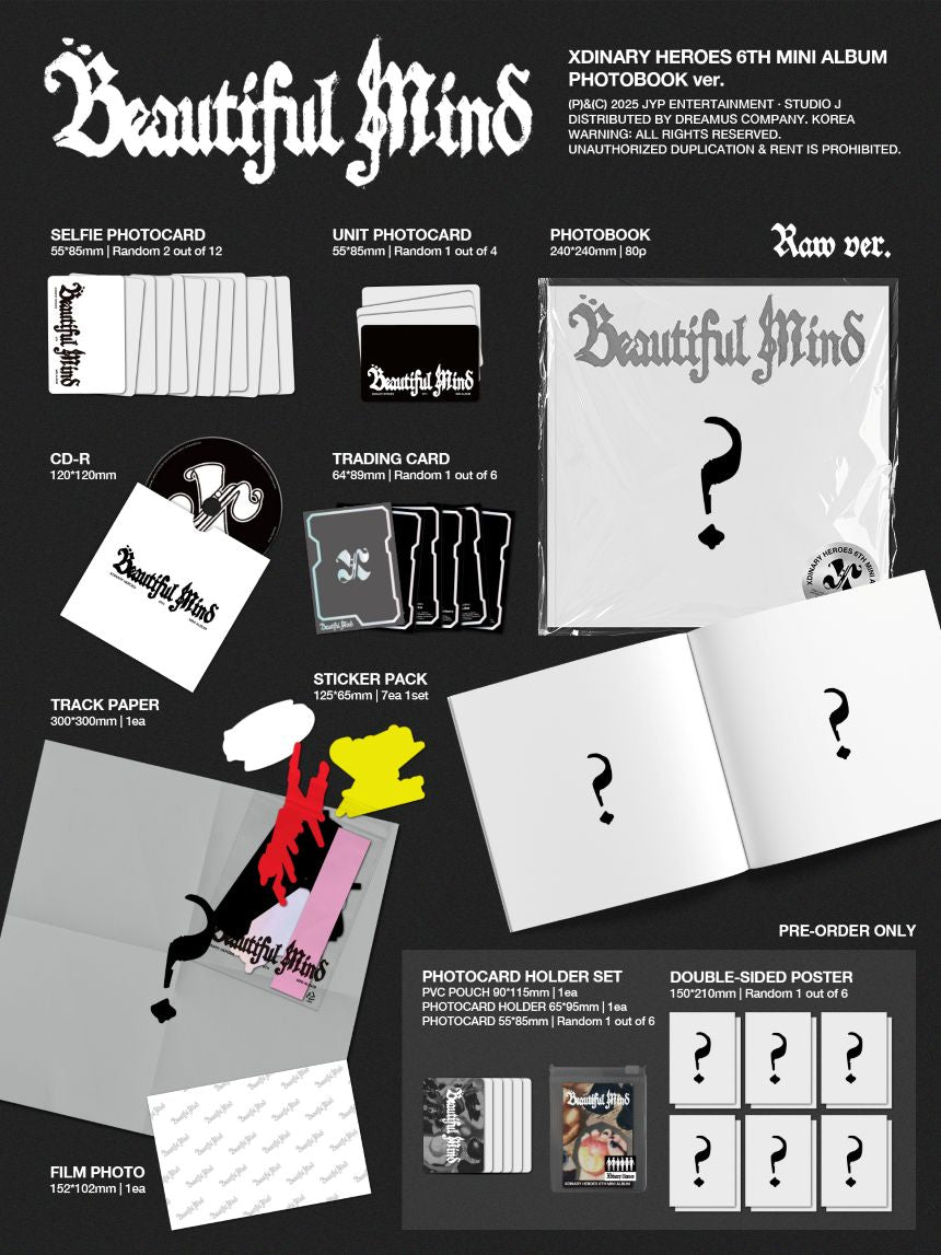 Xdinary Heroes - The 6th Mini-Album 'Beautiful Mind' (Photobook Version) + POB Photocard