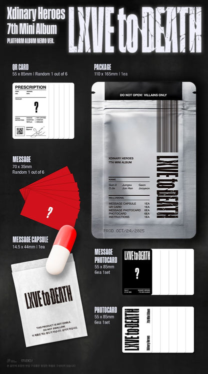 [PRE-ORDER] Xdinary Heroes - 7th Mini Album 'LXVE to DEATH' (PLATFORM ver.)