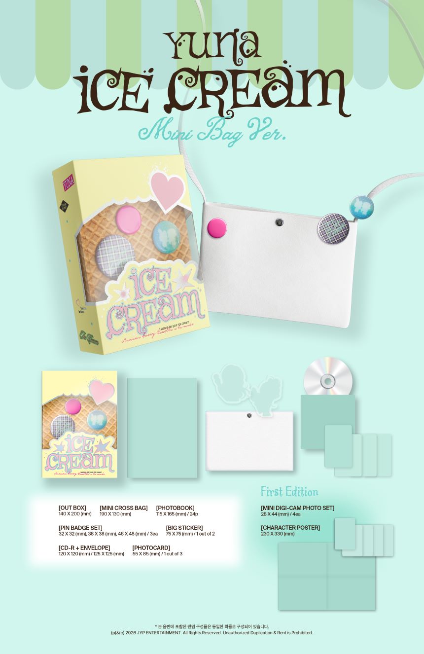 [PRE-ORDER] ITZY - YUNA - 'Ice Cream' (MINI BAG ver.) + Apple Music Photocard POB