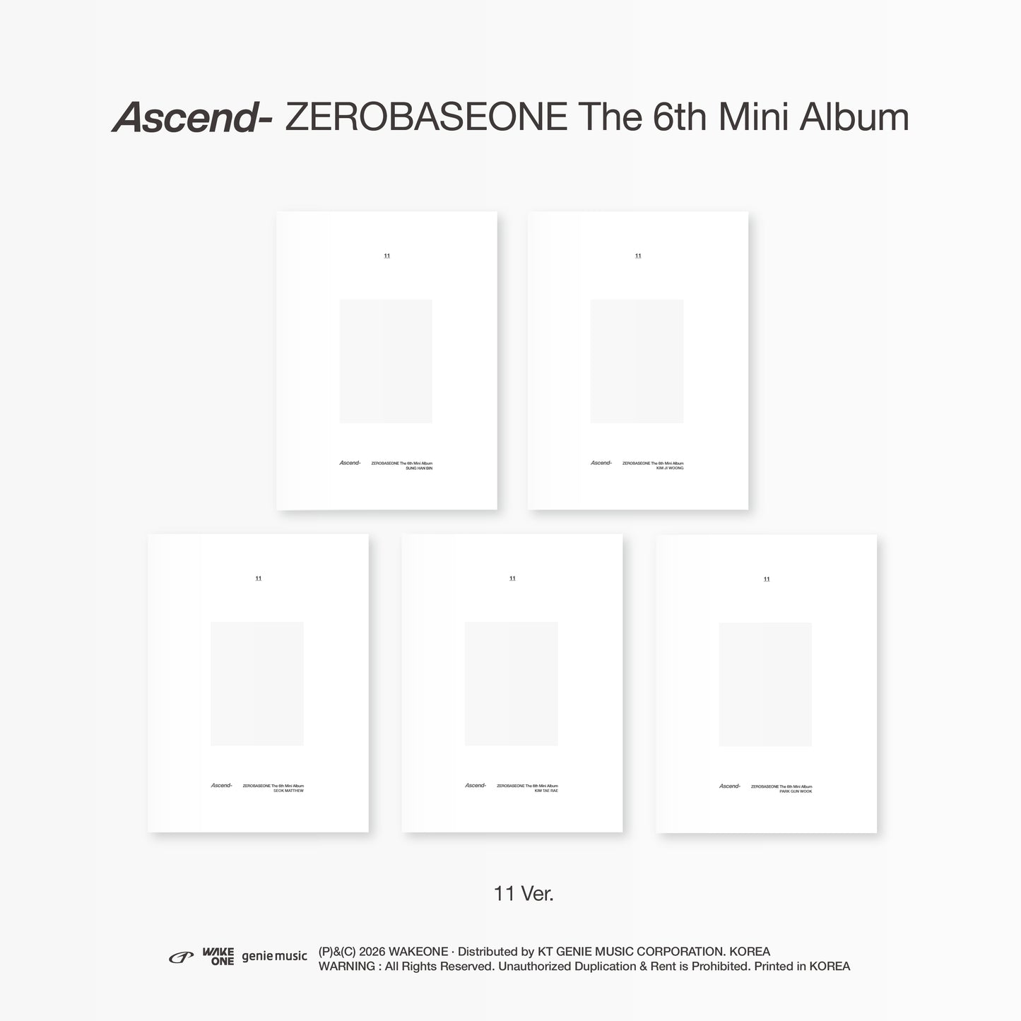 ZEROBASEONE - 6th Mini Album 'Ascend-' (11 Ver.)