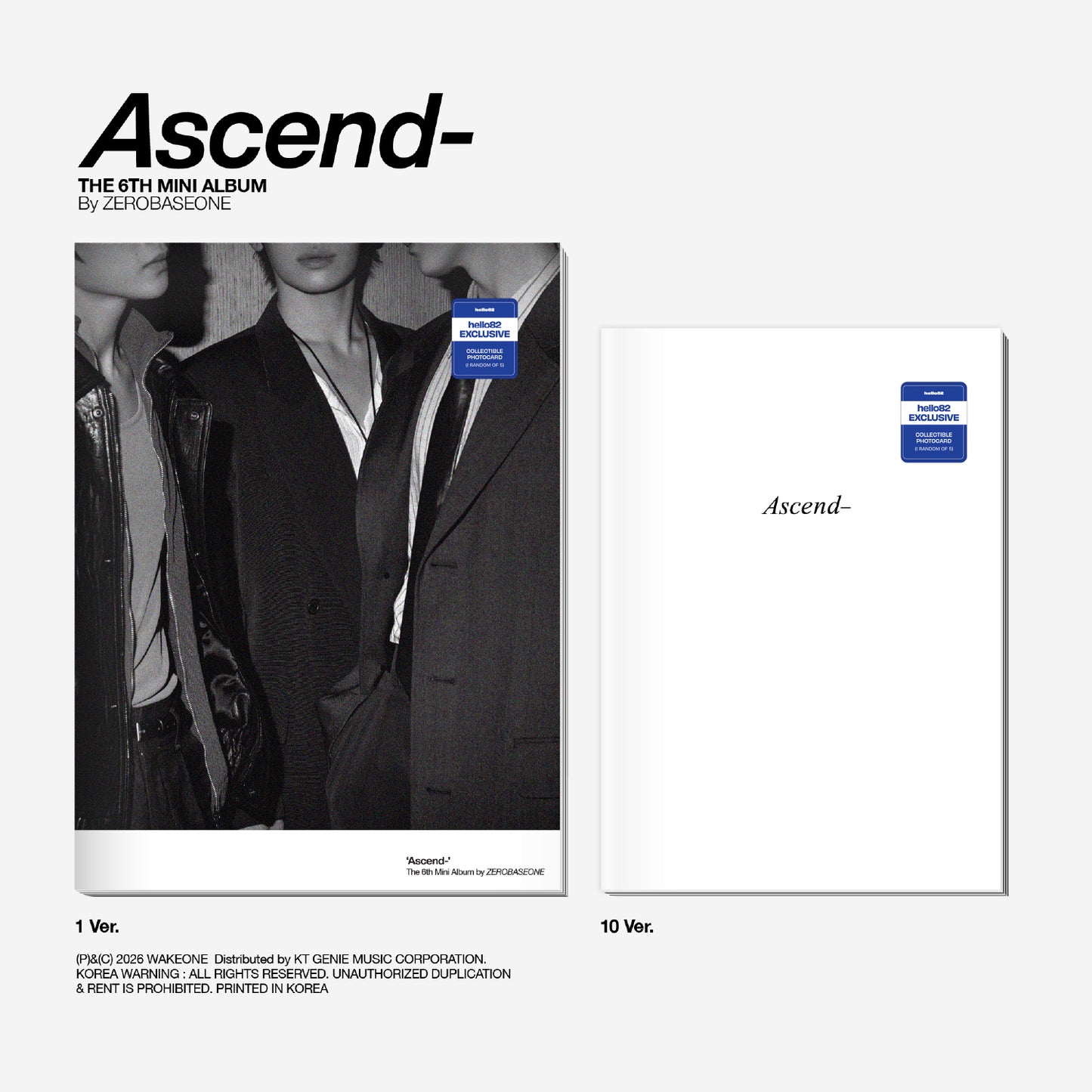 [PRE-ORDER] ZEROBASEONE - 6th Mini Album 'Ascend-' (Photobook Ver.) (hello82 Exclusive)