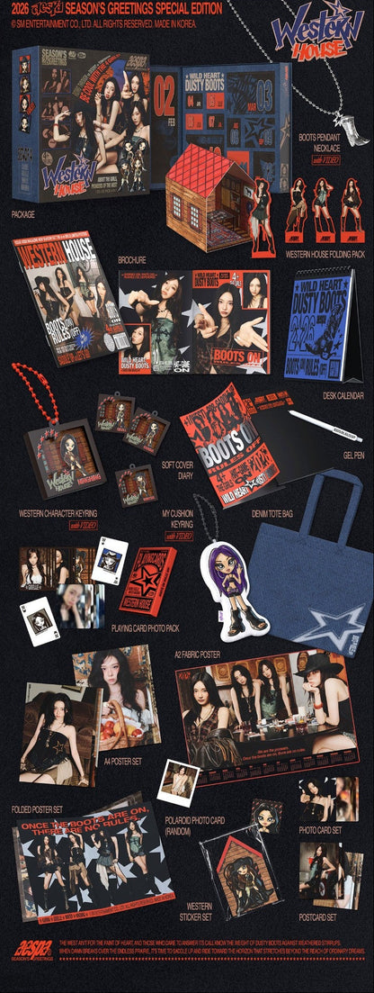 [PRE-ORDER] aespa - 2026 SEASON'S GREETINGS 'WESTERN HOUSE' + Photocard Set POB
