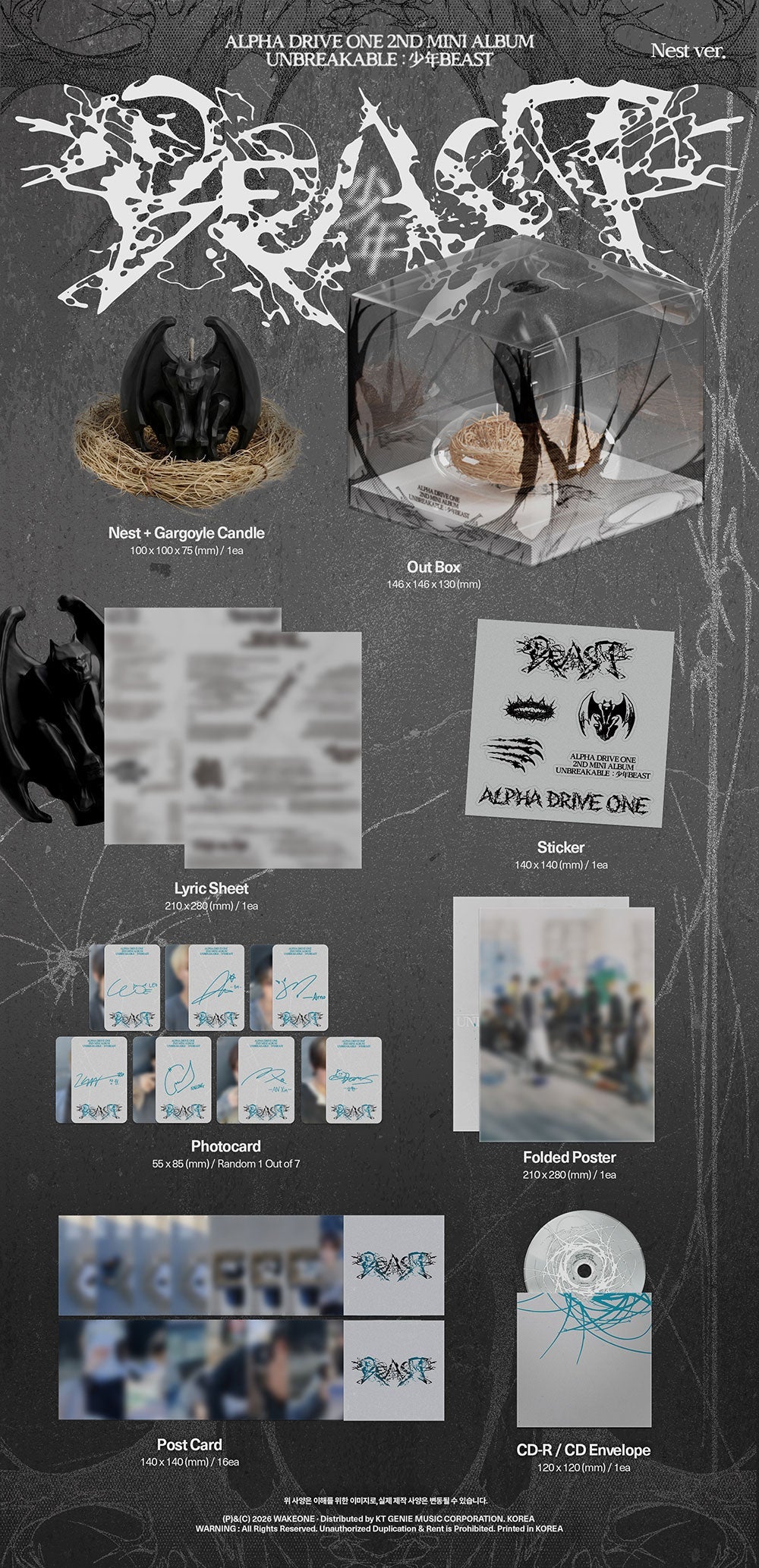 [PRE-ORDER] ALPHA DRIVE ONE - 2nd Mini Album 'UNBREAKABLE : 少年BEAST' Nest Ver. (Limited Edition)