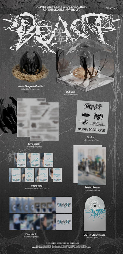[PRE-ORDER] ALPHA DRIVE ONE - 2nd Mini Album 'UNBREAKABLE : 少年BEAST' Nest Ver. (Limited Edition)