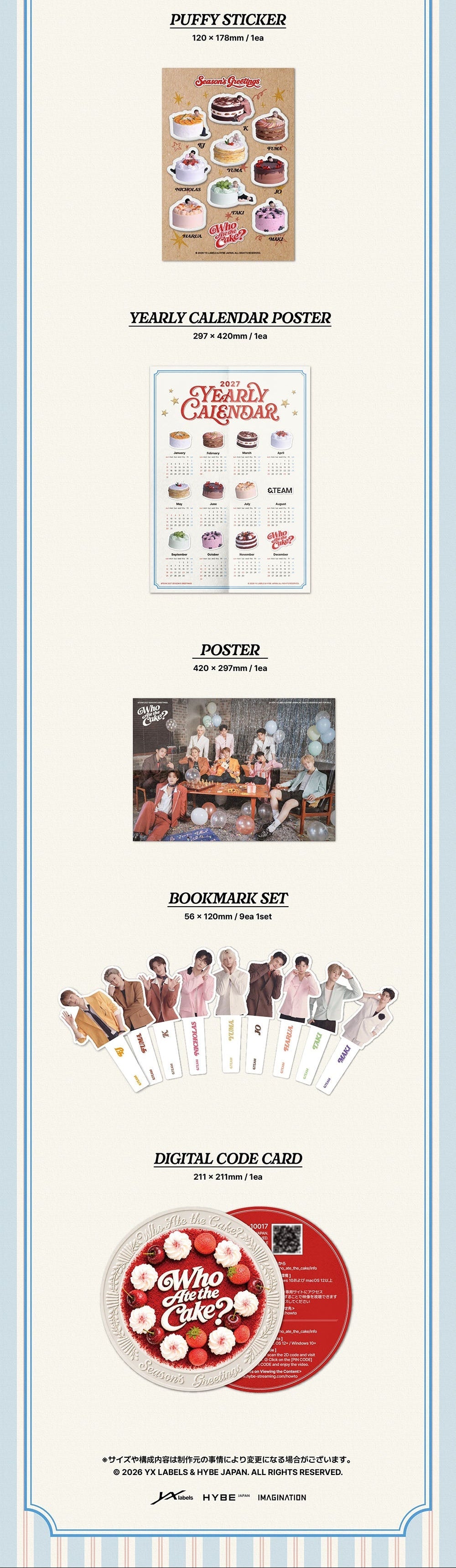[PRE-ORDER] &TEAM - 2027 SEASON'S GREETINGS 'WHO ATE THE CAKE?' + TICKET POB