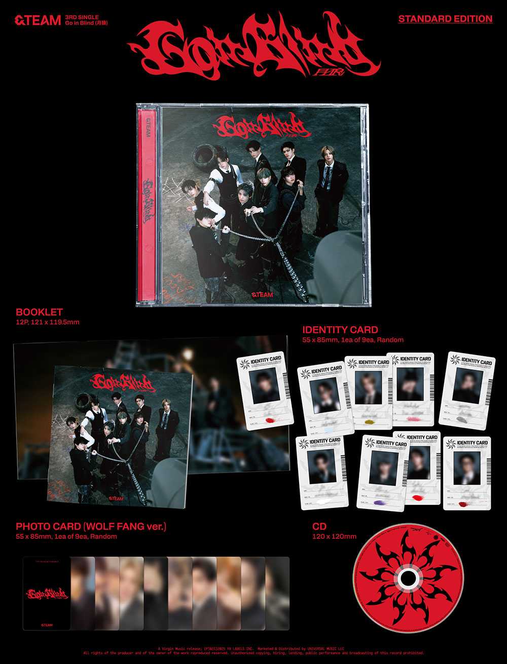 &TEAM - 3rd Single Album 'Go in Blind(月狼)' (Standard Edition)