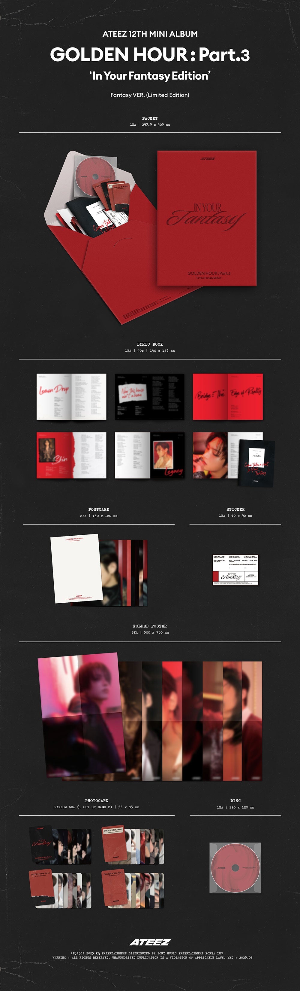 [PRE-ORDER] ATEEZ - GOLDEN HOUR : Part 3 'In Your Fantasy Edition' (LIMITED version) + SOUNDWAVE STICKER POB