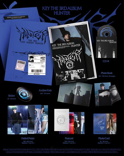 SHINee - KEY - 3rd Album 'HUNTER' (Photobook ver.) + Apple Music Photocard POB