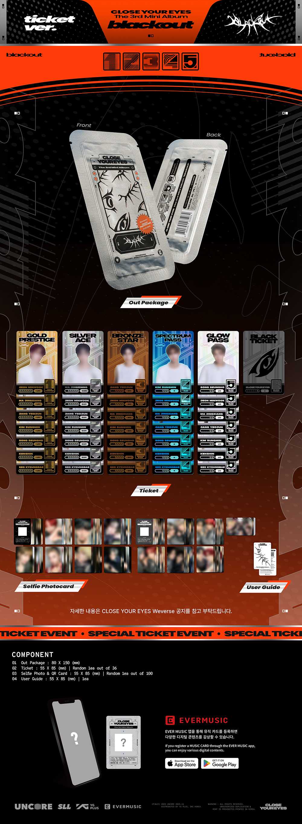 [PRE-ORDER] CLOSE YOUR EYES - 3rd Mini Album 'blackout' (ticket ver.)