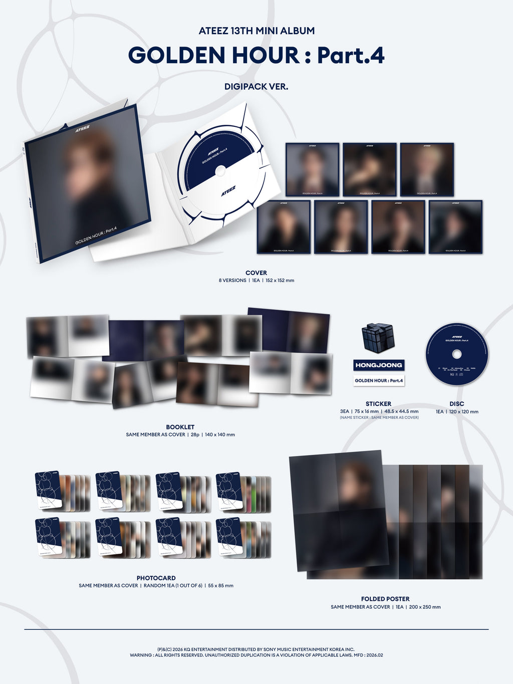 ATEEZ - 13th Mini Album 'GOLDEN HOUR : Part.4' (Digipack ver.)