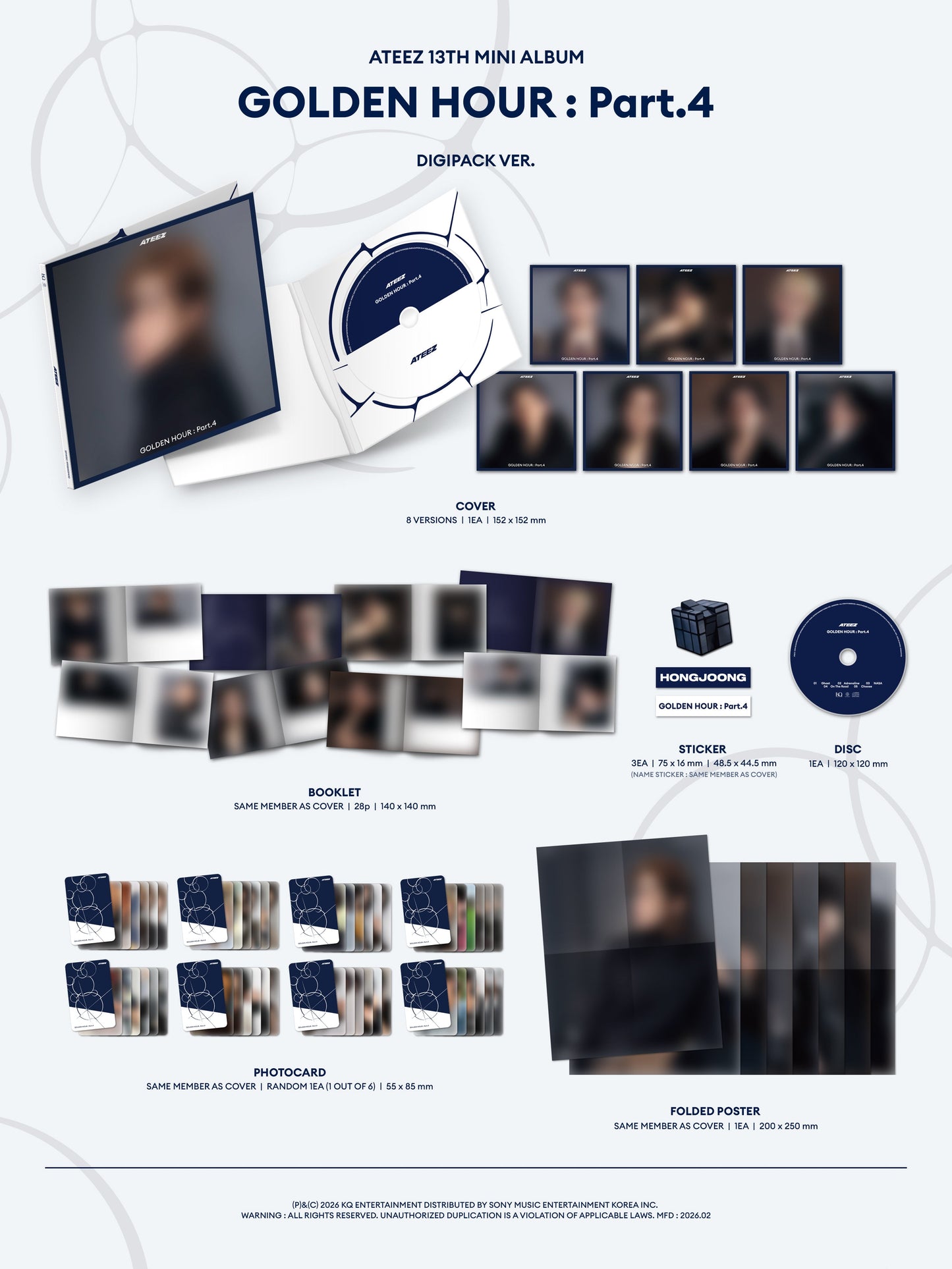 ATEEZ - 13th Mini Album 'GOLDEN HOUR : Part.4' (Digipack ver.)