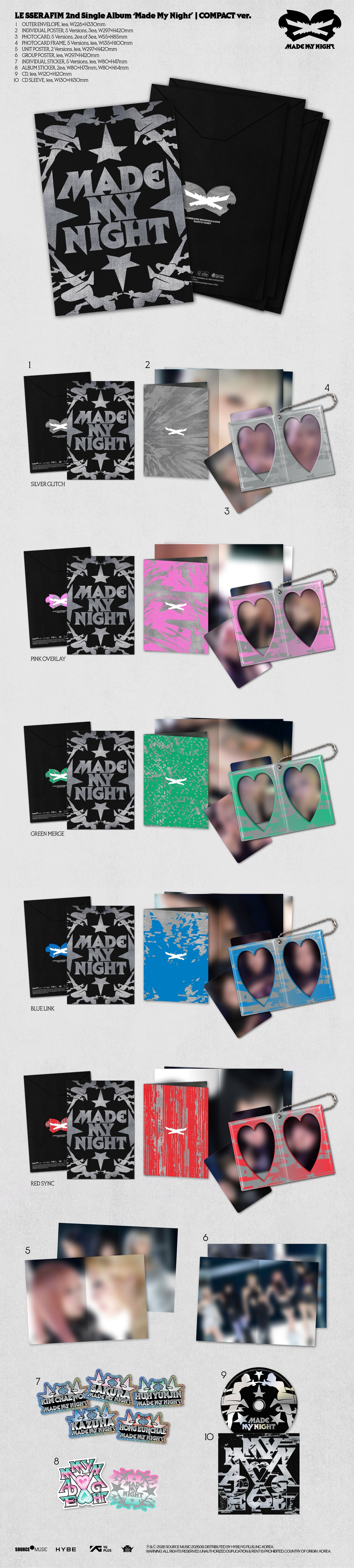 [PRE-ORDER] LE SSERAFIM - 2nd Single Album 'Made My Night' (COMPACT Ver.) (Random)