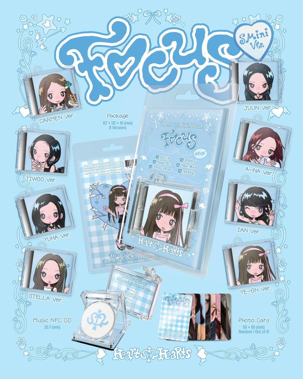 Hearts2Hearts - 1st Mini Album 'FOCUS' (SMini Ver.) (SMART ALBUM)