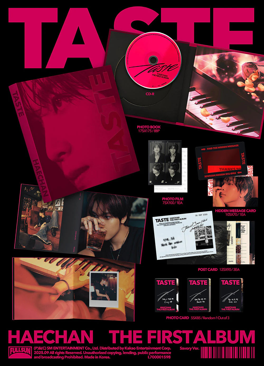 NCT - Haechan - 1st Album 'TASTE' (Savory Version) + Apple Music Photocard POB