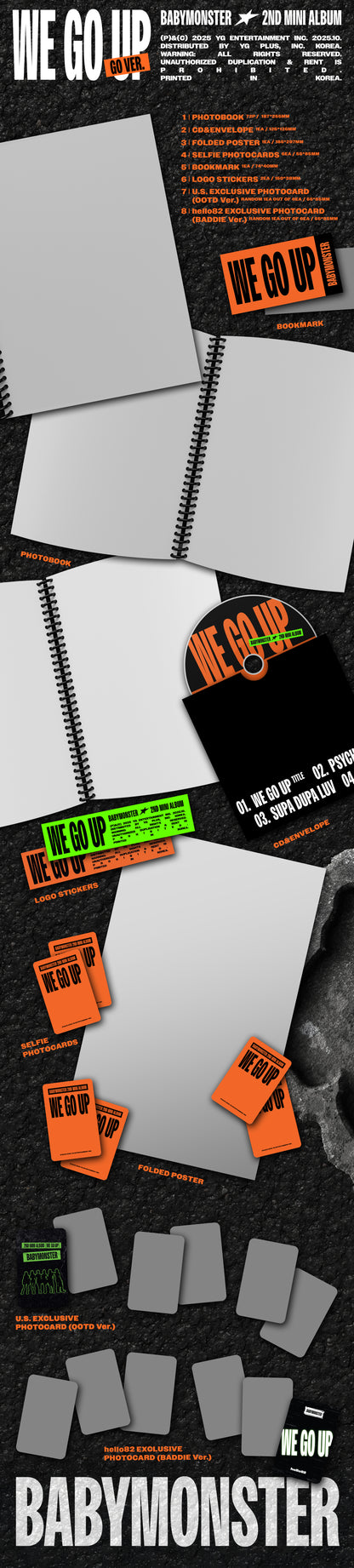 [PRE-ORDER] BABYMONSTER - 2nd Mini Album 'WE GO UP' (Standard ver.) (hello82 [POP-UP Excl.])