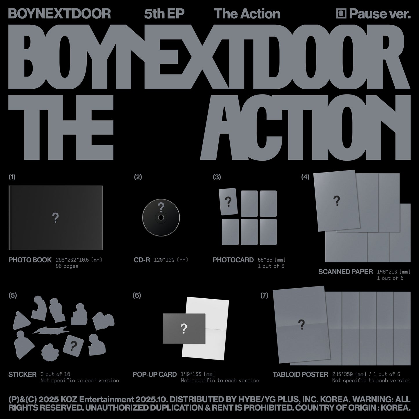 [PRE-ORDER] BOYNEXTDOOR - 5th EP 'The Action' (Standard ver.) (hello82 [POP-UP Excl.])