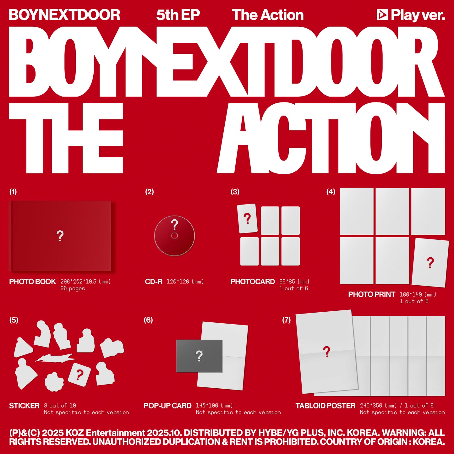 [PRE-ORDER] BOYNEXTDOOR - 5th EP 'The Action' (Standard ver.) (hello82 [POP-UP Excl.])