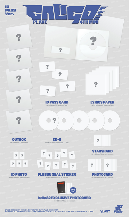 [PRE-ORDER] PLAVE - 'Caligo Pt.2' (ID PASS ver.) (hello82 Exclusive)