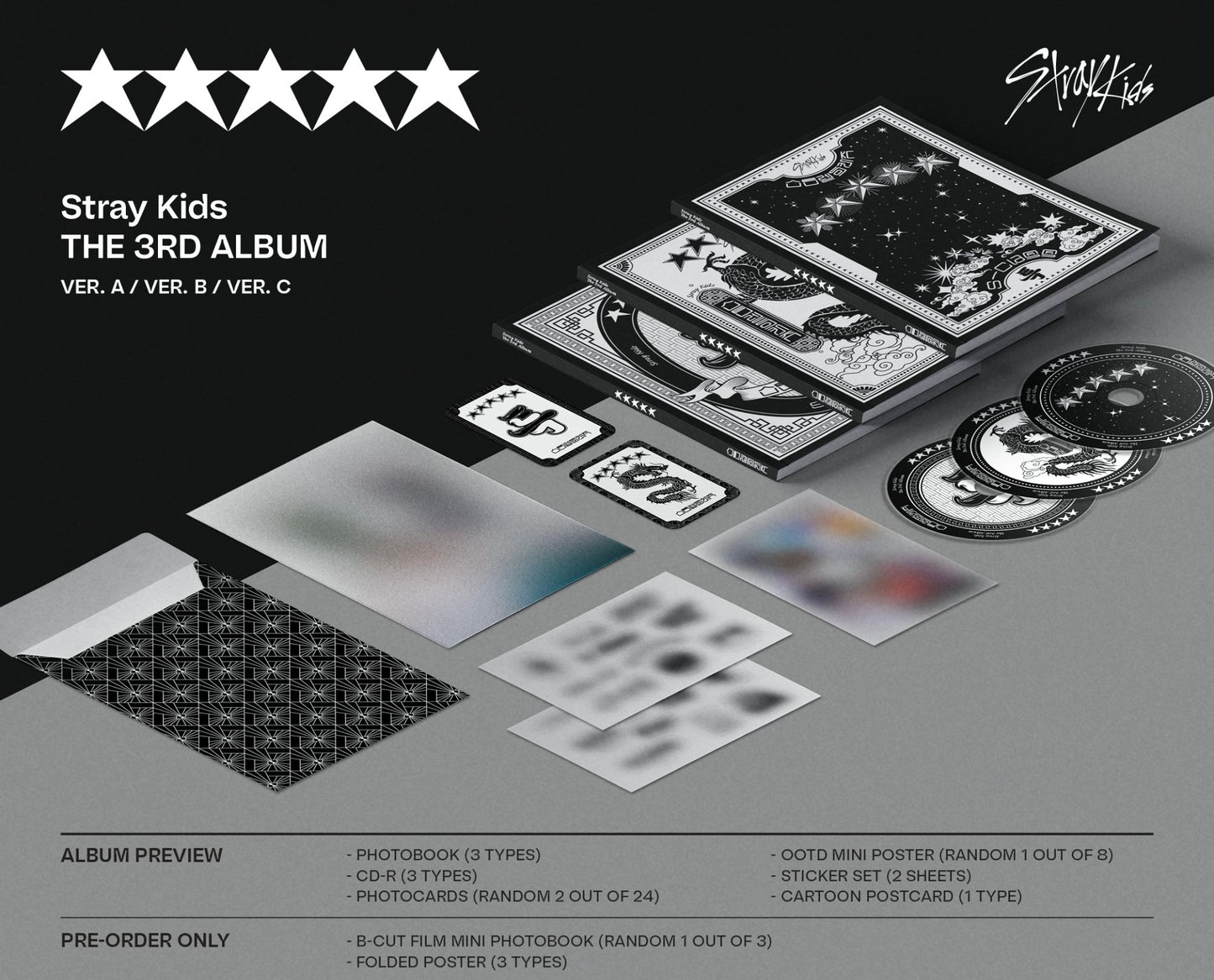 Stray Kids - The 3rd Album '5-STAR' (Standard Version) + Apple Music POB
