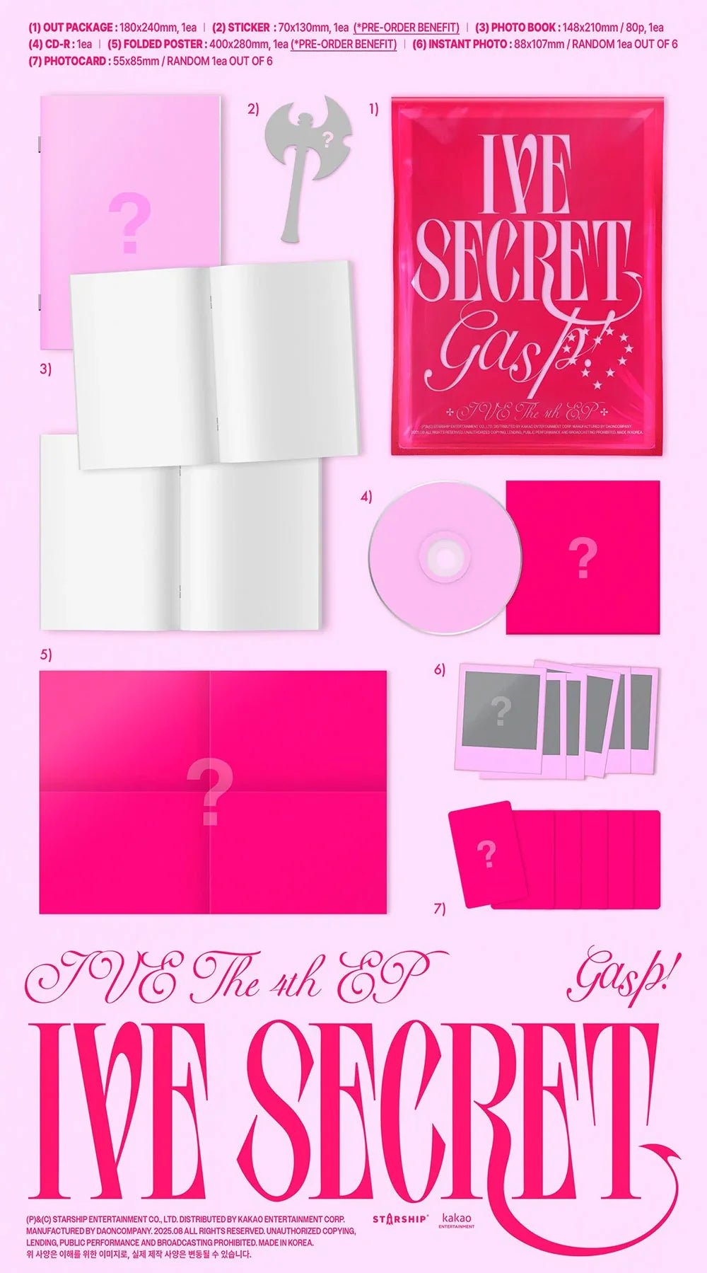 [PRE-ORDER] IVE - 4th Mini-Album 'IVE SECRET' (Standard version) + Apple Music Photocard POB