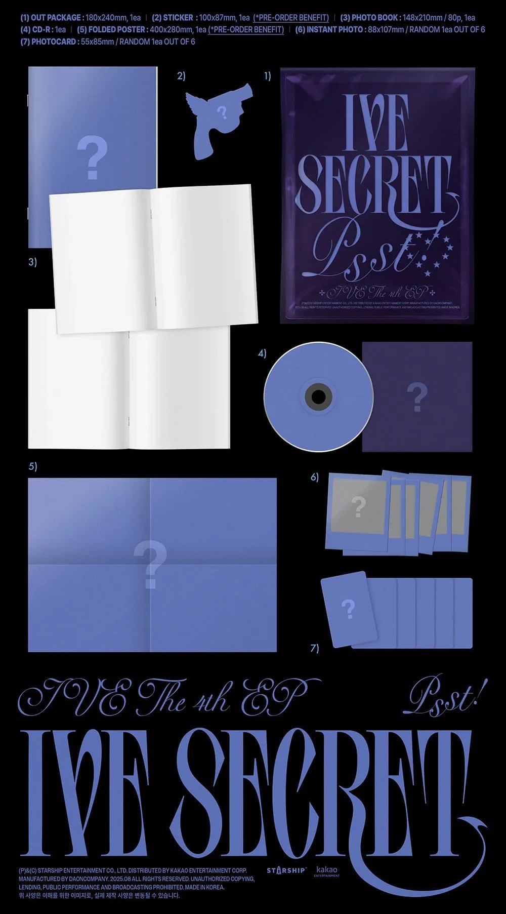 [PRE-ORDER] IVE - 4th Mini-Album 'IVE SECRET' (Standard version) + Apple Music Photocard POB