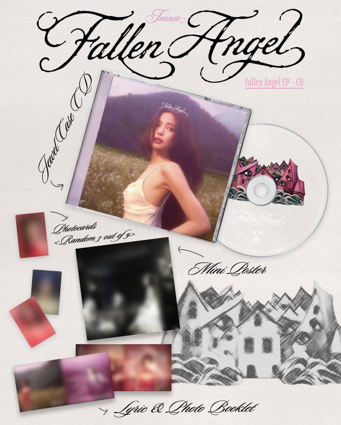 [PRE-ORDER] JENNIE - EP 'Fallen Angel' + KTOWN4U POB