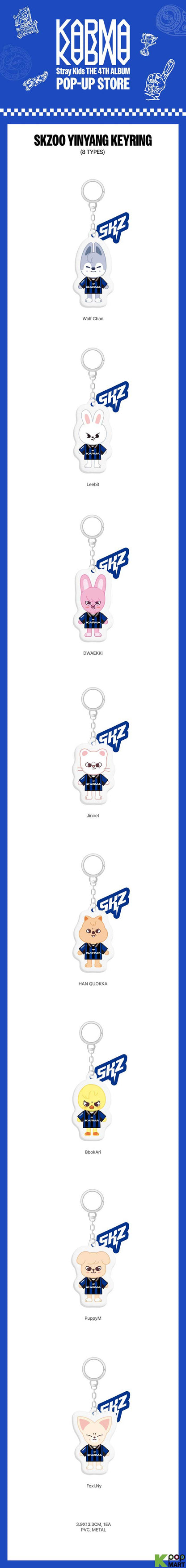 [PRE-ORDER] STRAY KIDS - 'KARMA' POP-UP MD - SKZOO YIN-YANG KEYRING