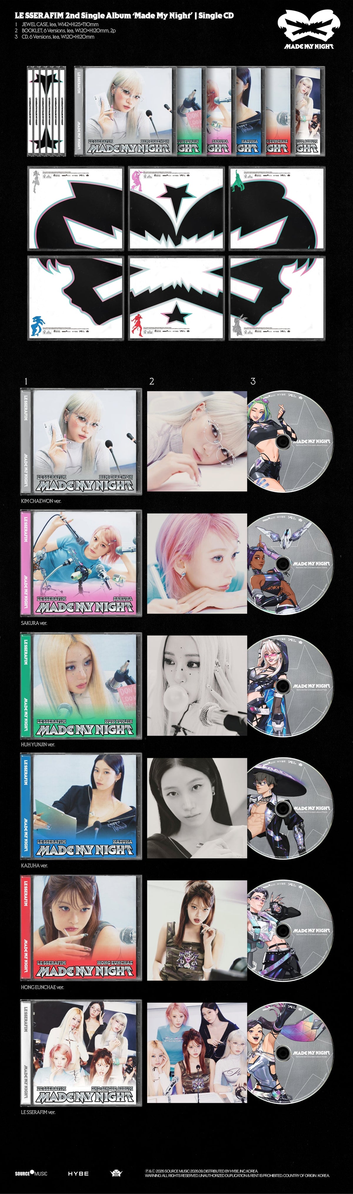 [PRE-ORDER] LE SSERAFIM - 2nd Single Album 'Made My Night' (Single CD)