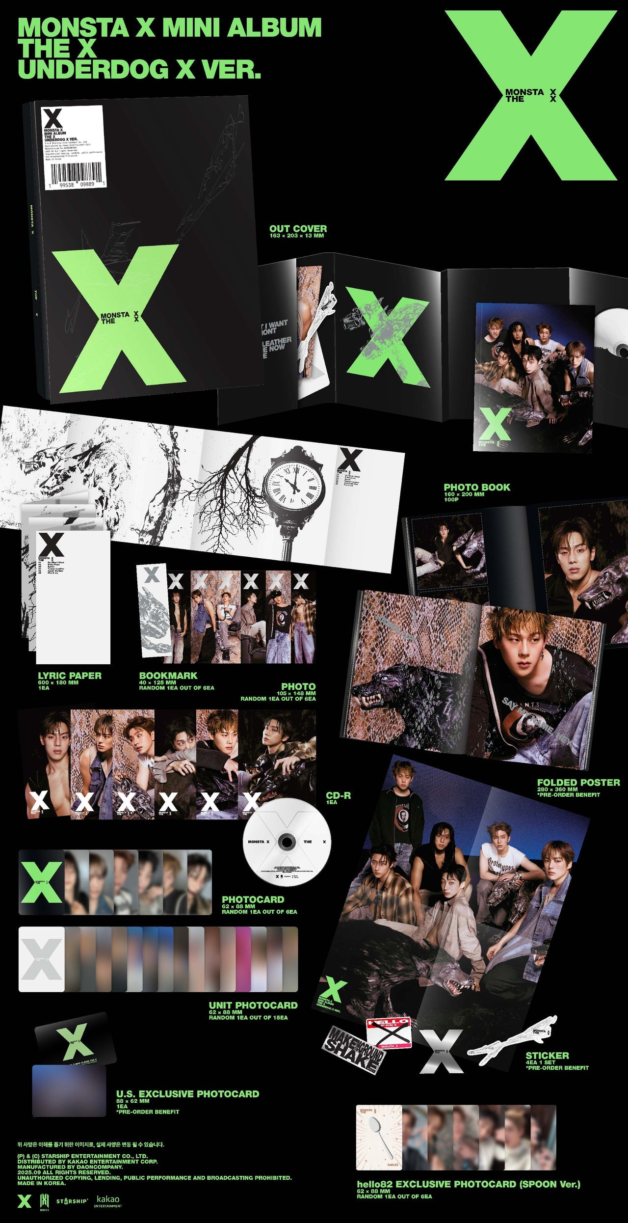 [PRE-ORDER] MONSTA X - 'THE X' (Standard ver.) (hello82 [POP-UP Exclusive])