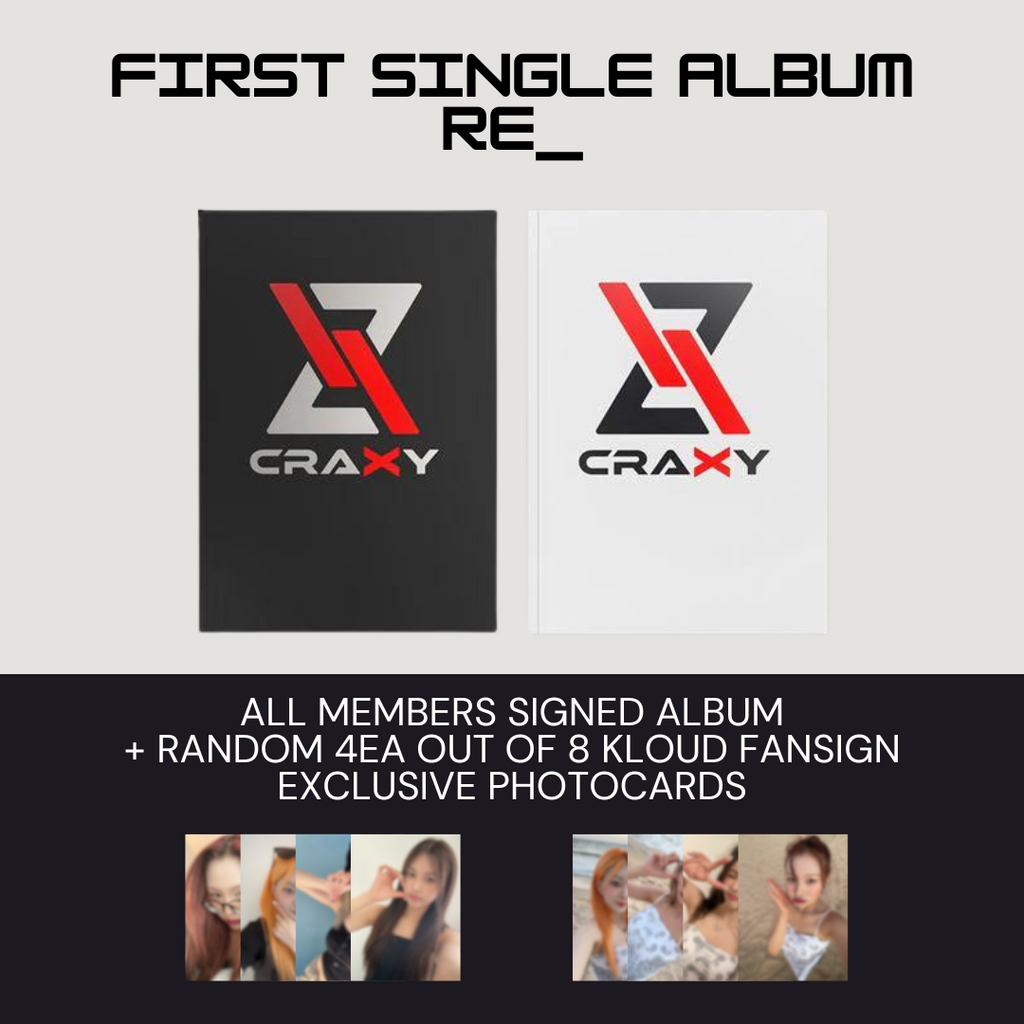 [FINAL SALE] CRAXY - 1st Single Album 'RE_' [ALL MEMBERS SIGNED ALBUM] + Kloud Fansign Exclusive Photocards