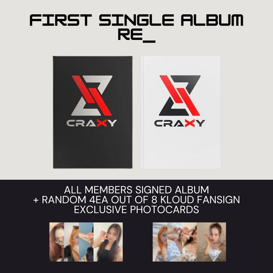 CRAXY - 1st Single Album 'RE_' [ALL MEMBERS SIGNED ALBUM] + Kloud Fansign Exclusive Photocards