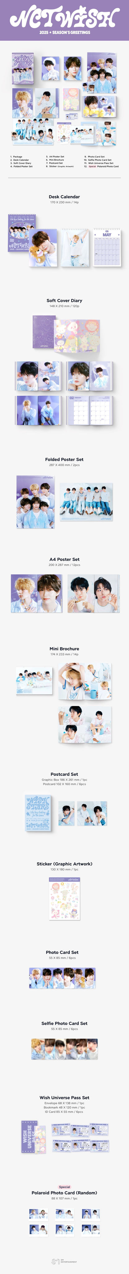 [PRE-ORDER] NCT WISH - 2025 Season's Greetings 'WISH STARS' + POB Photocard Set