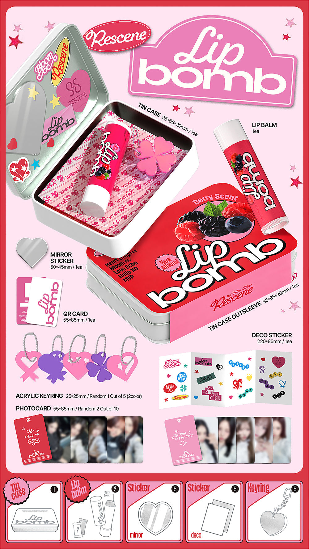 RESCENE - 3rd Mini Album 'lip bomb' (lip balm QR Ver.)
