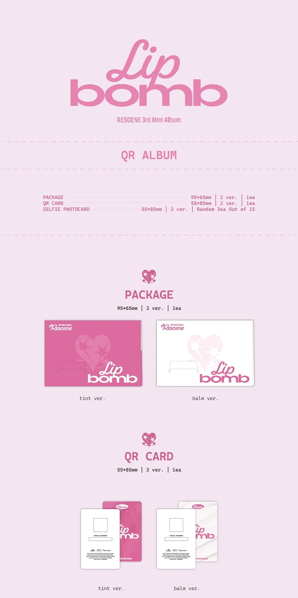 RESCENE - 3rd Mini Album 'lip bomb' (QR Ver.)