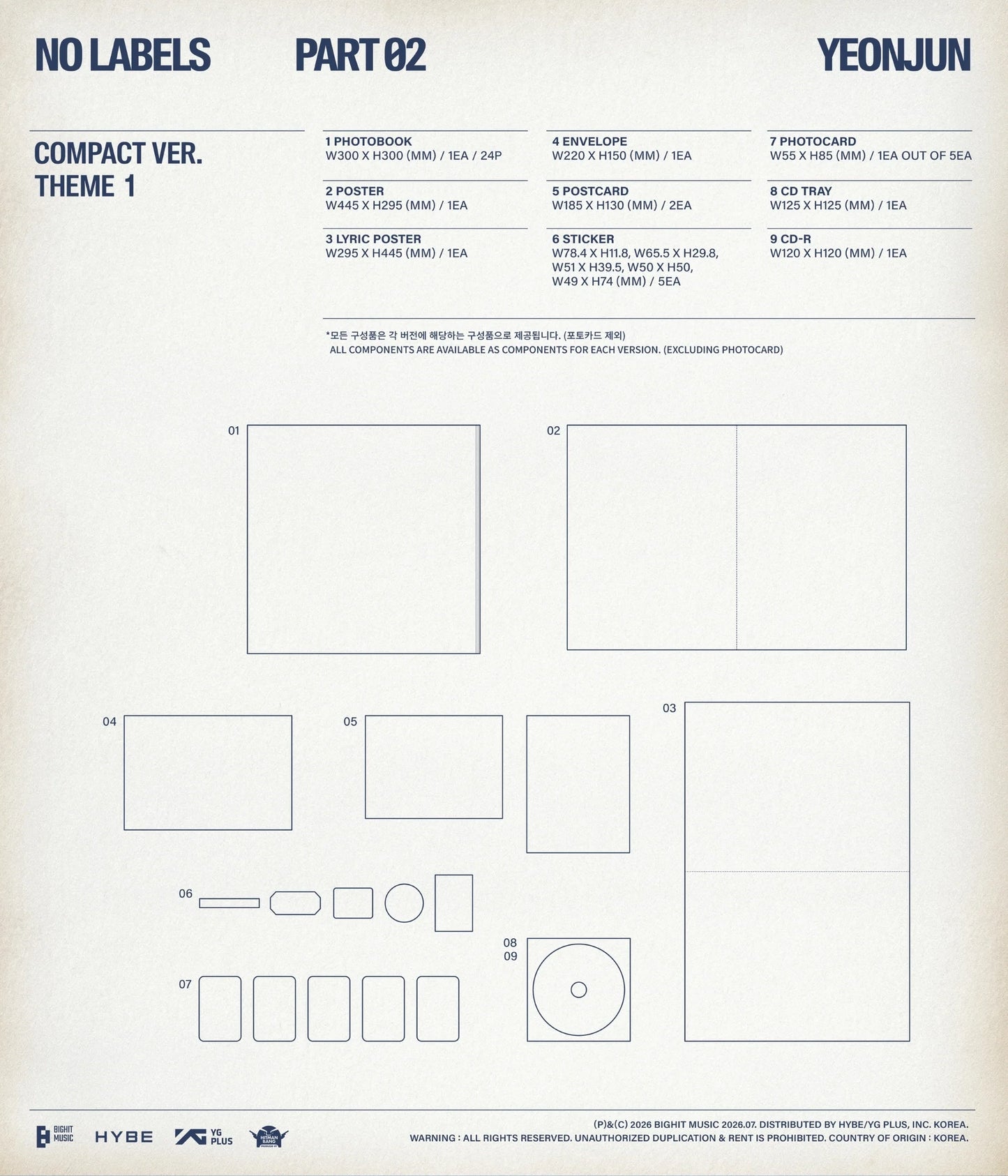 [PRE-ORDER] TXT - YEONJUN - 'NO LABELS: PART 02' (Compact ver.) (SIGNED)