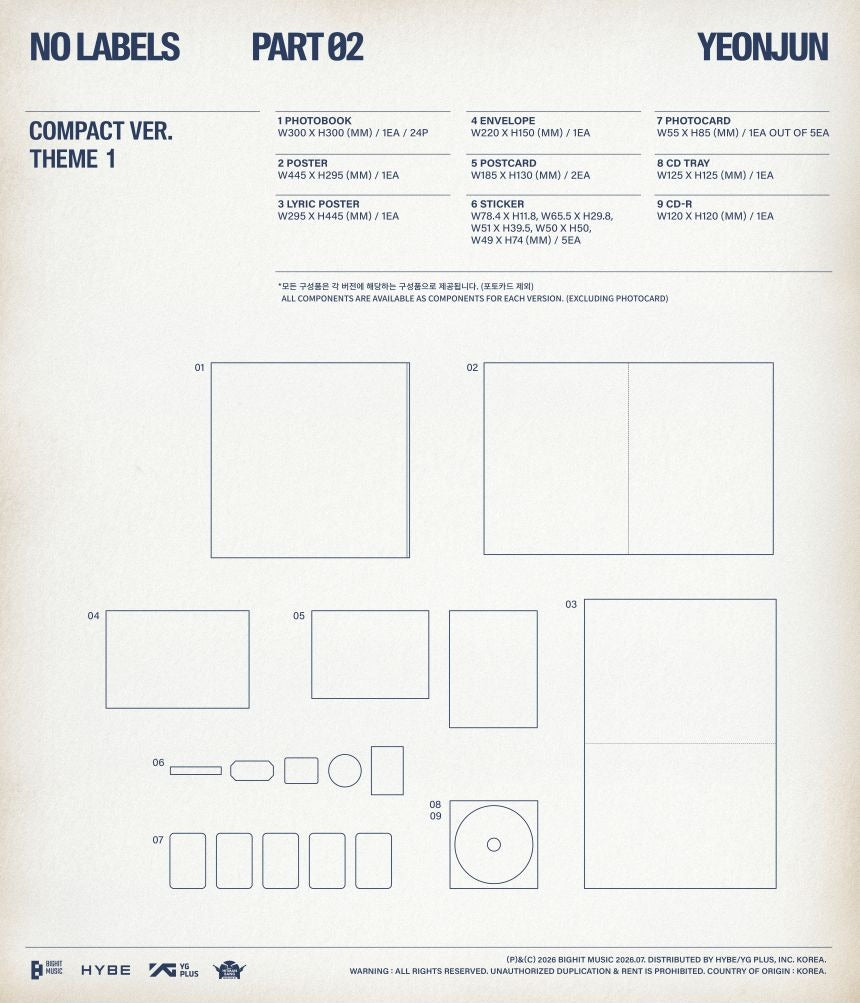 [PRE-ORDER] TXT - YEONJUN - 'NO LABELS: PART 02' (Compact ver.) + MAKESTAR Photocard POB
