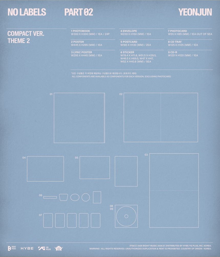 [PRE-ORDER] TXT - YEONJUN - 'NO LABELS: PART 02' (Compact ver.) + MAKESTAR Photocard POB