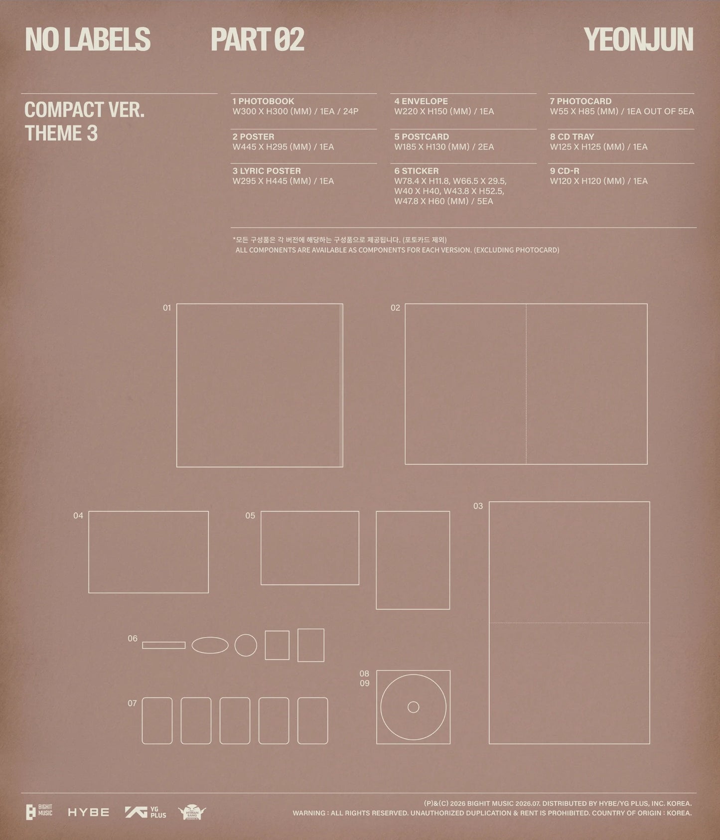 [PRE-ORDER] TXT - YEONJUN - 'NO LABELS: PART 02' (Compact ver.) (SIGNED)