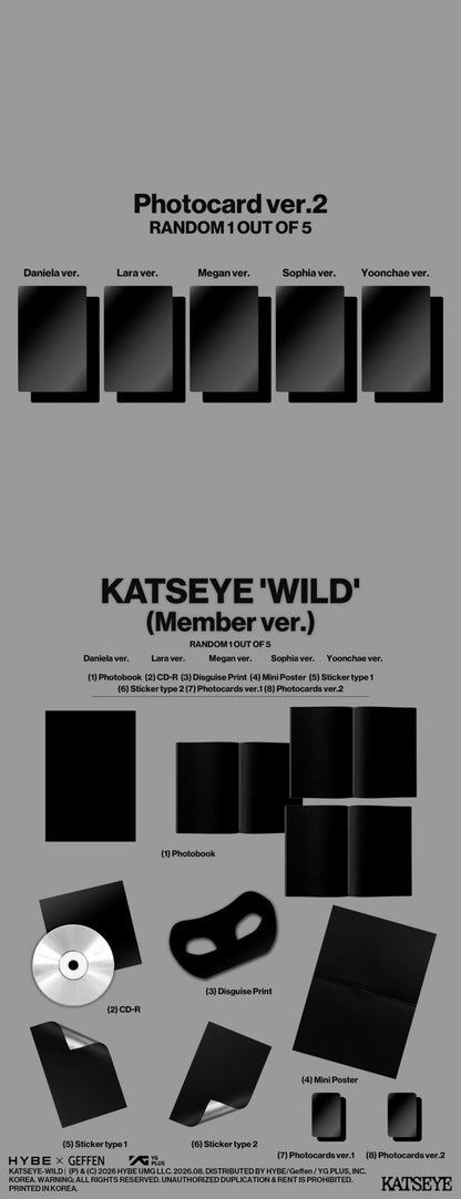 [PRE-ORDER] KATSEYE - 3rd EP 'WILD' (Member ver.) (RANDOM)
