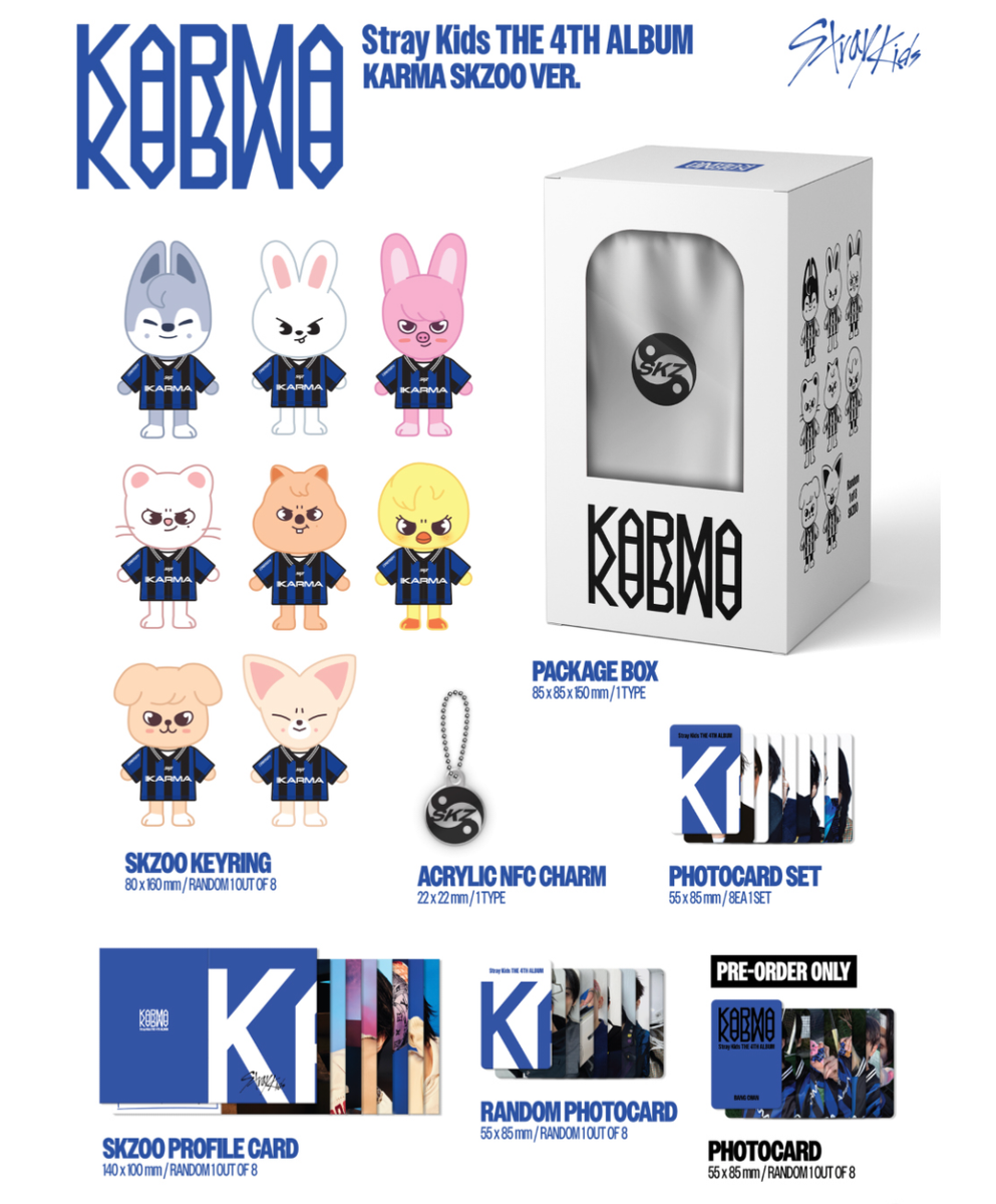 [PRE-ORDER] STRAY KIDS - 4th Full Album 'KARMA' (SKZOO ver.)(Random) + SOUNDWAVE POB