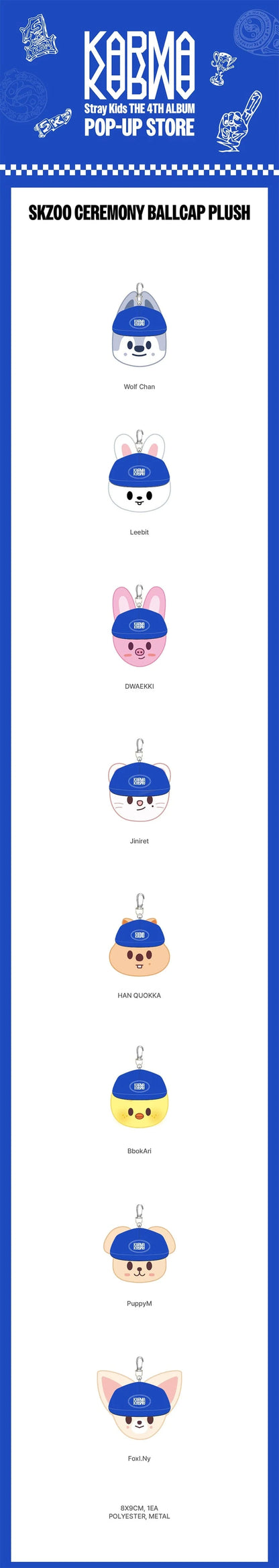 [PRE-ORDER] STRAY KIDS - 'KARMA' POP-UP MD - SKZOO CEREMONY BALL CAP DOLL