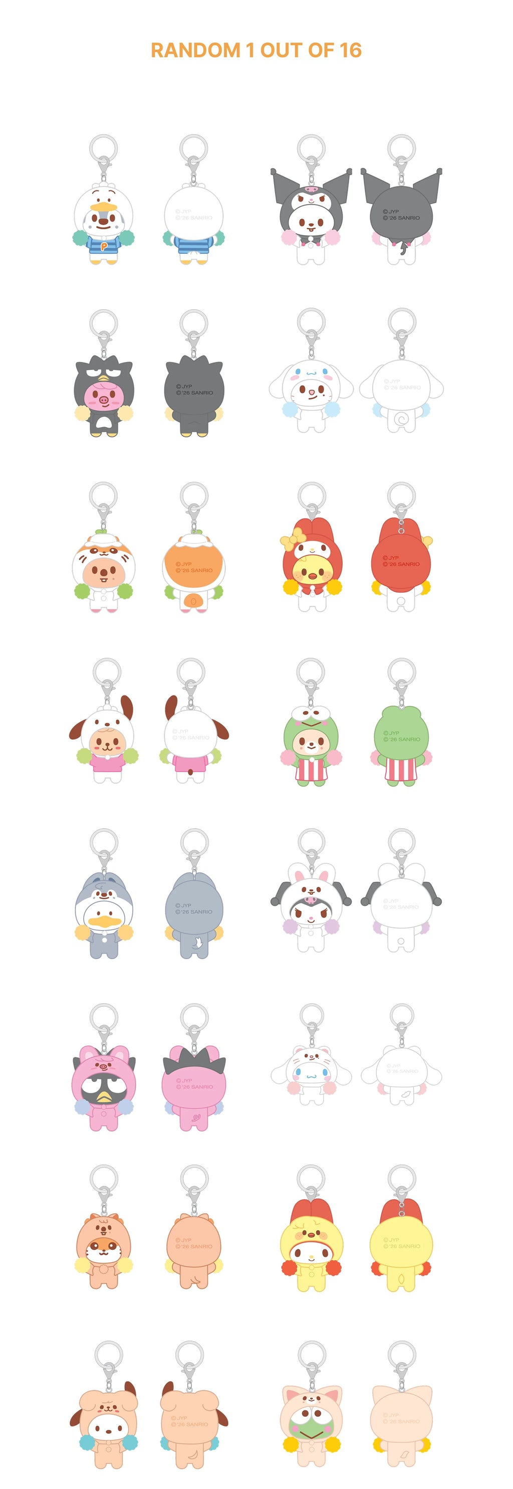 [PRE-ORDER] STRAY KIDS - SKZOO X SANRIO CHARACTERS MD - Secret Flocked Figure Keyring (Cheer Up ver.) (RANDOM)